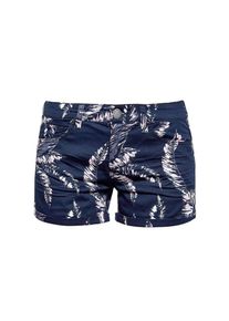 Q/S Designed By, Damen Catie Slim: Shorts aus Twill, Navy / Offwhite