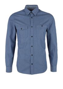 s.Oliver RED LABEL, Herren Hemd, Taubenblau / Schwarz