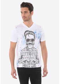Kaporal5 Kaporal, Herren T-Shirt 'Hopra', Blau / Rot / Schwarz / Weiß