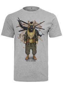 Mister Tee, Herren T-Shirt 'Petsrock Fool', Graumeliert / Mischfarben