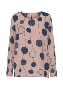 Zwillingsherz, Damen Bluse 'Dots and Stripes', Nachtblau / Puder