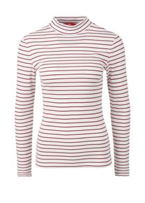 s.Oliver RED LABEL, Damen Ringelshirt, Merlot / Wei&szlig;