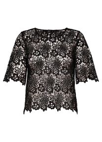 Only, Damen Spitzenshirt, Schwarz