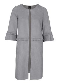Heine, Damen Longblazer mit Hakenverschluss, Silbergrau