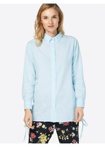 Noisy may, Damen lockere Bluse, Hellblau / Weiß