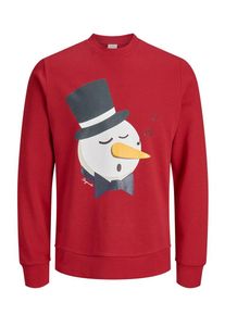 Jack & Jones JACK & JONES, Herren Weihnachts Strickpullover, Grau / Orange / Rot / Wei&szlig;