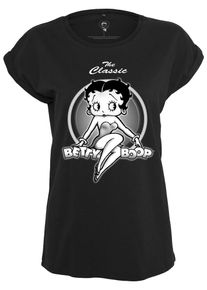 Merchcode, Damen T-Shirt 'Betty Boop The Classic', Schwarz / Weiß