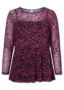 JUNAROSE, Damen Bluse, Beere / Schwarz