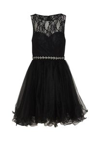 Laona, Damen Cocktailkleid mit Tüll und Spitze, Schwarz