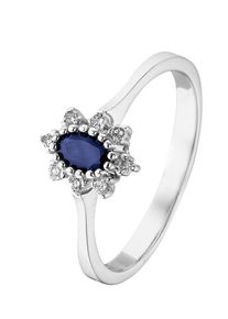 Christ, Damen Ring, Saphir / Silber / Weiß