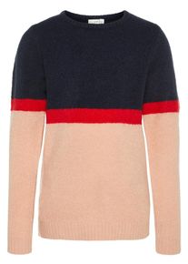 name it, M&auml;dchen Pullover, Nachtblau / Rosa / Rot