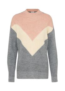 Noisy may, Damen Strickpullover 'Nmlenka', Grau / Rosa