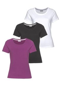 Eastwind, Damen T-Shirt, Dunkellila / Schwarz / Wei&szlig;