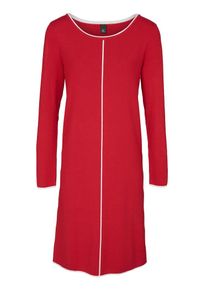 Heine, Damen Strickkleid, Rot / Wei&szlig;