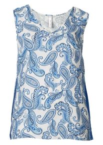 sheego Trend, Damen Webtop, Hellblau / Wei&szlig;