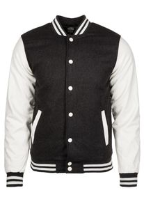 Urban Classics, Herren Jacke 'Oldschool', Dunkelgrau / Weiß