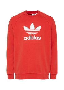 adidas originals, Herren Sweatshirt 'TREFOIL CREW WASHED', Rot / Wei&szlig;