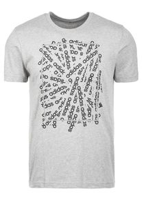 adidas Performance, Herren Trainingsshirt 'Linear Scatter', Graumeliert / Schwarz