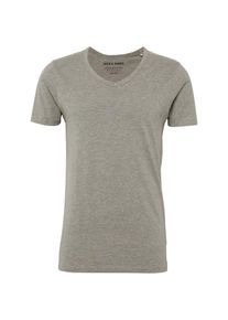 Jack & Jones JACK & JONES, Herren T-Shirt 'BASIC V-NECK TEE S/S NOOS', Graumeliert