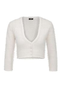 Apart, Damen Strickjacke mit Â¾ langen Ärmeln, Creme