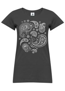 YOGISTAR.COM, Damen Yoga-t-shirt 'Paisley', Schwarz