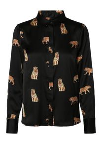 Pieces, Damen Hemd, Beige / Braun / Dunkelorange / Schwarz