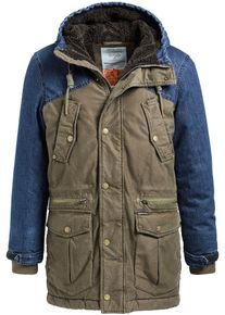 Khujo, Herren Mantel 'PORTIL PATCHED', Blue Denim / Khaki