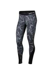 Nike, Damen Pro 'Print Chain Feather' Tights, Grau / Schwarz