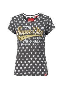 Superdry, Damen T-Shirt, Gold / Grau / Weiß