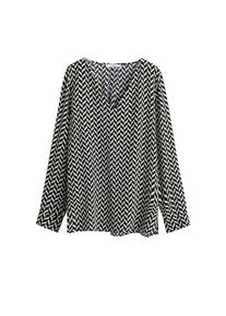 Mango, Damen Bluse 'Vegas', Schwarz / Weiß