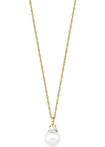 Amor, Damen Kette mit Anhänger, Gold / Weiß