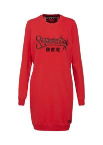 Superdry, Damen Kleid 'Star Sweat Dress', Rot / Schwarz