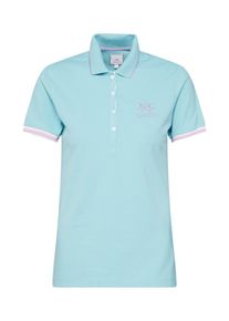 La Martina, Damen Shirt 'WOMAN POLO S/SLEEVE PIQUET STR', Hellblau