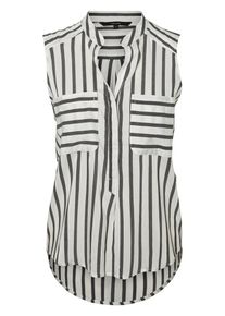 V&eacute;ro Moda VERO MODA, Damen Gestreiftes Hemd ohne &Auml;rmel, Anthrazit / Wei&szlig;