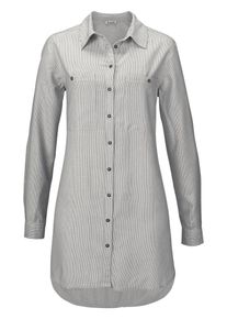 Boysen's BOYSEN'S, Damen Longbluse, Grau / Weiß
