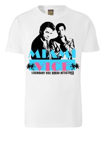 logoshirt, Herren T-Shirt "MIAMI VICE", Türkis / Pink / Schwarz / Weiß