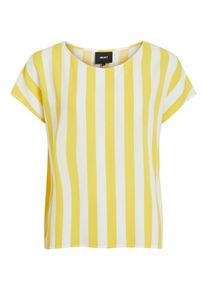 Object, Damen T-Shirt 'Bay', Gelb / Weiß