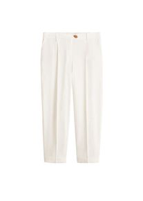 Violeta by Mango, Damen Hose 'Pleat4', Weiß