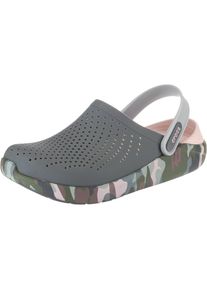 Crocs, Damen Clogs 'LiteRide Graphic', Rauchblau / Grau / Dunkelgrau / Grün / Beere / Altrosa