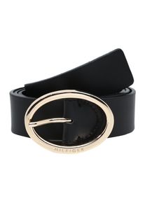 Tommy Hilfiger, Damen Ledergürtel 'Oval buckle belt 3.5', Schwarz