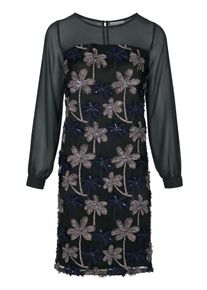 Heine, Damen Cocktailkleid, Hellbeige / Navy / Schwarz