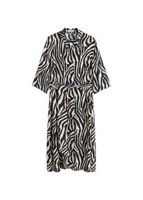 Mango, Damen Kleid 'Zebra', Creme / Schwarz