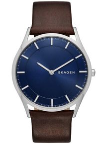 Skagen, Herren Armbanduhr 'HOLST', Himmelblau / Kastanienbraun / Silber