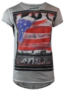 Trueprodigy, Herren T-Shirt 'Fist flag', Grau