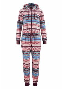 Bench, Damen Relax-Jumpsuit mit buntem Norwegermuster, bunt