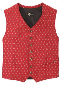Turi Landhaus, Herren Trachtengilet mit Pattentaschen, Taupe / Rot