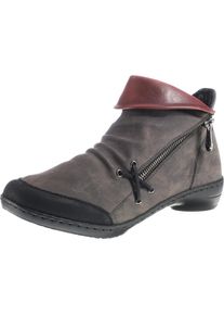 Rieker, Damen Stiefelette, Dunkelgrau / Blutrot