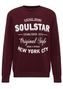 Soulstar, Herren Pullover, Kirschrot / Weiß