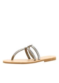 Evita, Damen Sandale, Dunkelbeige