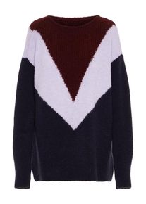 Y.A.S, Damen Pullover, Graumeliert / Rot / Wei&szlig;meliert